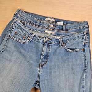 Lot of 2 Levi's 515 Bootcut Jeans‎ Womens 14S Blue Denim Mid Rise Stretch Casual